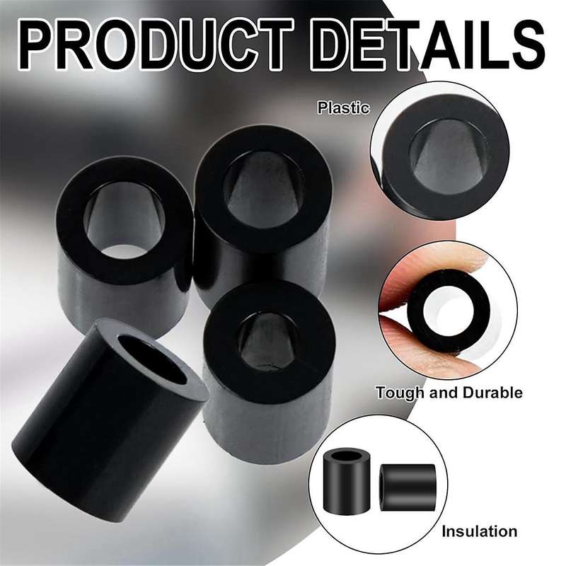 Nylon Spacers, Plastic Spacers Washers Assortment Kit, 345 Pcs Electrical Outlet Screw Spacers, M3 B