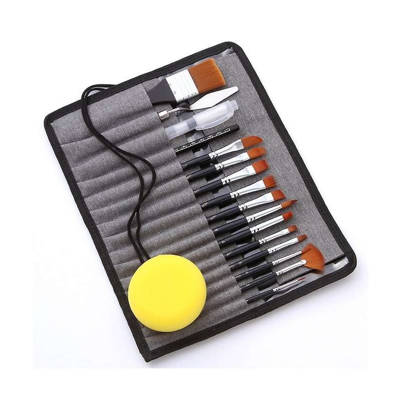 Nylon Hair Acrylic Paint Brushes with Drawstring Case, Artist Paint Brush Set for Acrylic Oil Water