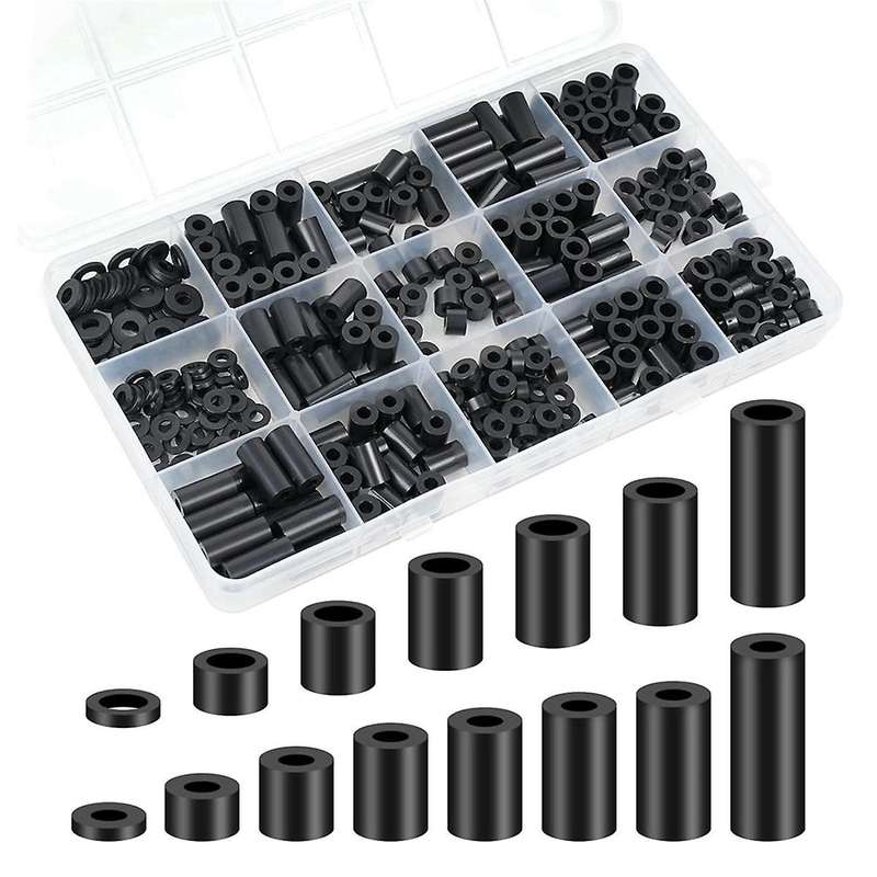 Nylon Spacers, Plastic Spacers Washers Assortment Kit, 345 Pcs Electrical Outlet Screw Spacers, M3