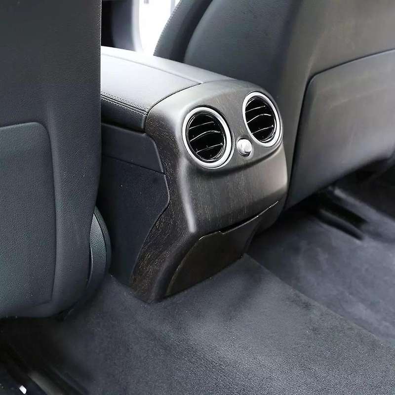 Oak Wood Car Rear Air Conditioning Vent Cover Armrest Box Kick Guard for C Class W205 2015-2018