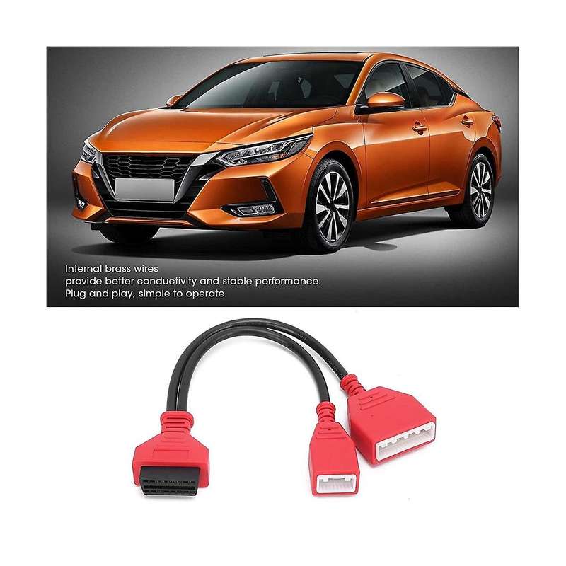 Obd2 Diagnostic Connector Cable, 16+32 Obdii Gateway Adapter Car Diagnostic Tool Replacement for Sy