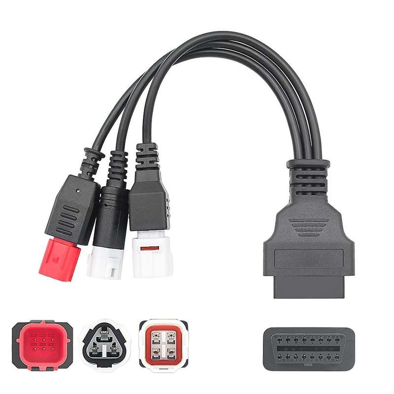OBD2 Diagnostic Cable for Kline Euro5 Motorcycle 16 Pin to 3Pin 4Pin 6Pin OBD2 3 in 1 Diagnostic Ada