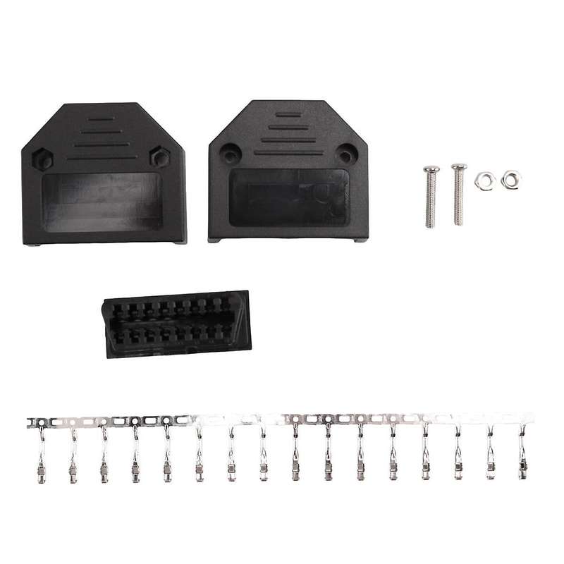 OBD2 OBD II 16 pin connector socket Diagnostic Tool Adapter OBD connector + Enclosures + Terminal +
