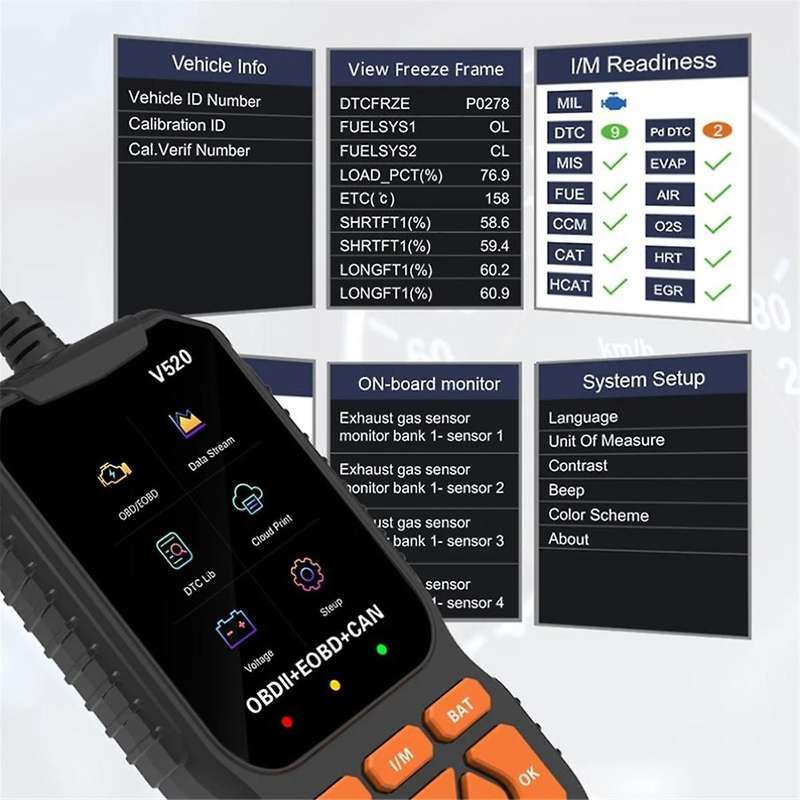 Obd2 Scanner Live Data Professional Mechanic Obdii Diagnostic Code Reader Tool for Check Engine