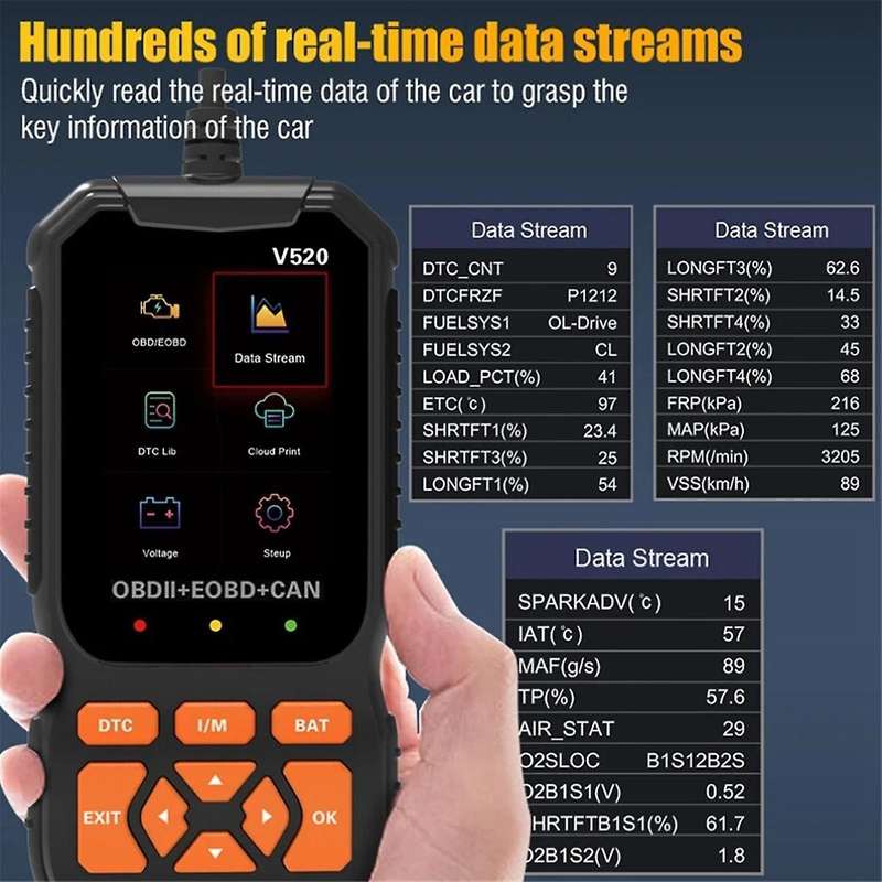 Obd2 Scanner Live Data Professional Mechanic Obdii Diagnostic Code Reader Tool for Check Engine