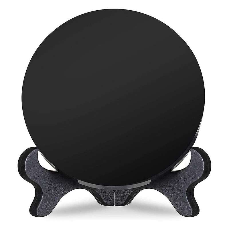 Obsidian with Stand Feng Shui Smooth Natural Crystal Home Decoration Gathering Wealth and Righteousn
