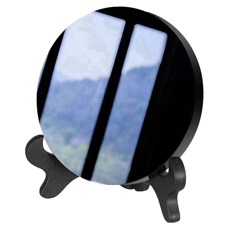 Obsidian with Stand Feng Shui Smooth Natural Crystal Home Decoration Gathering Wealth and Righteousn