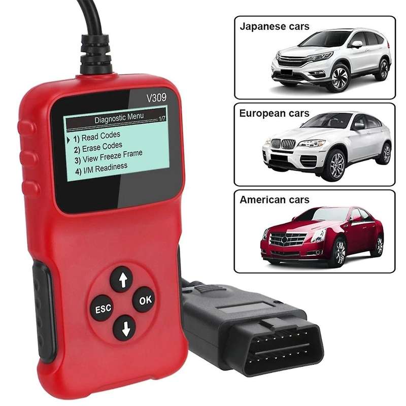 Obd2 Obdii V309 Scanner Automotive Wipe/reset Trouble Code Reader Diagnostic Tool Works On Most 1996