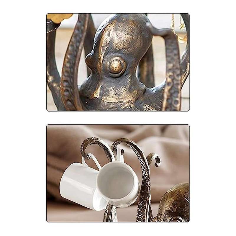 Octopus Coffee Mug Holder, Retro Style Resin Octopus Cup Holder, Mug Tree for Counter, Jewellery Han