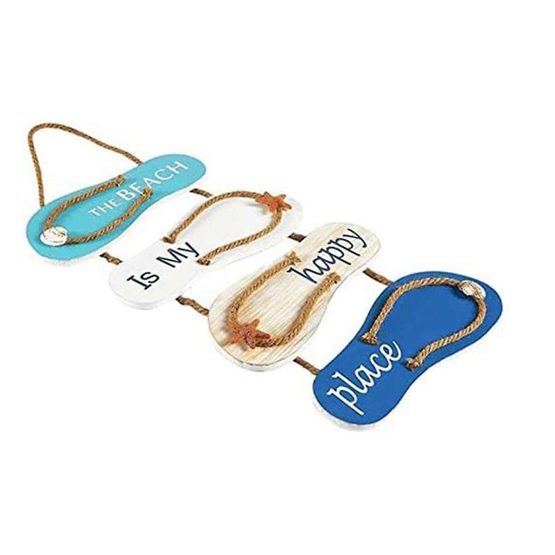 Ocean Decor Wall Art Flip Flop Wall Ornament, Slippers Hanging Decoration,ocean Decorfor Living Room