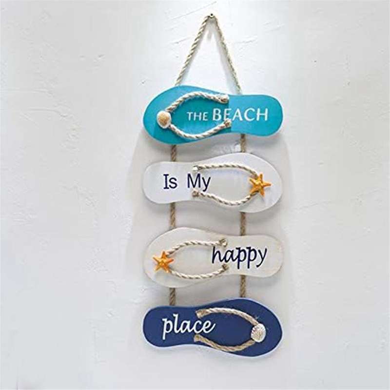 Ocean Decor Wall Art Flip Flop Wall Ornament, Slippers Hanging Decoration,ocean Decorfor Living Room