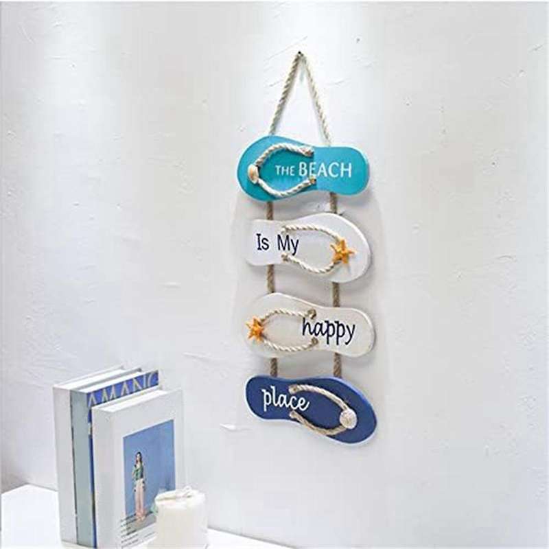 Ocean Decor Wall Art Flip Flop Wall Ornament, Slippers Hanging Decoration,ocean Decorfor Living Room
