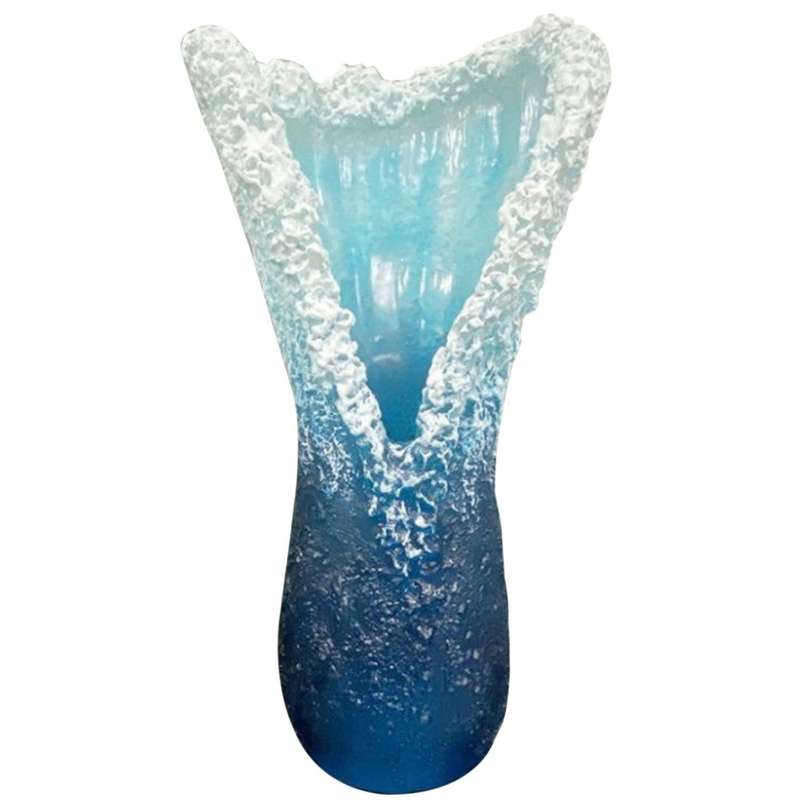 Ocean Resin Wave Vase Modern Flower Vases Exquisite Resin Desktop Flower Pot for Home Decoration,L