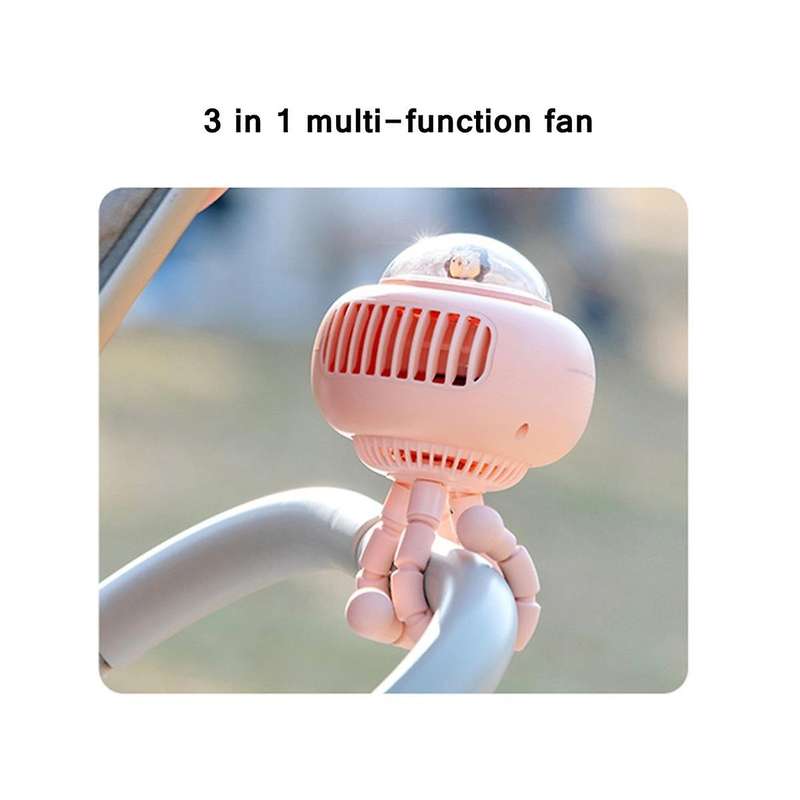 Octopus Fan Clip Stroller Fan Desktop Handheld Multi-function Charging Mini Fan