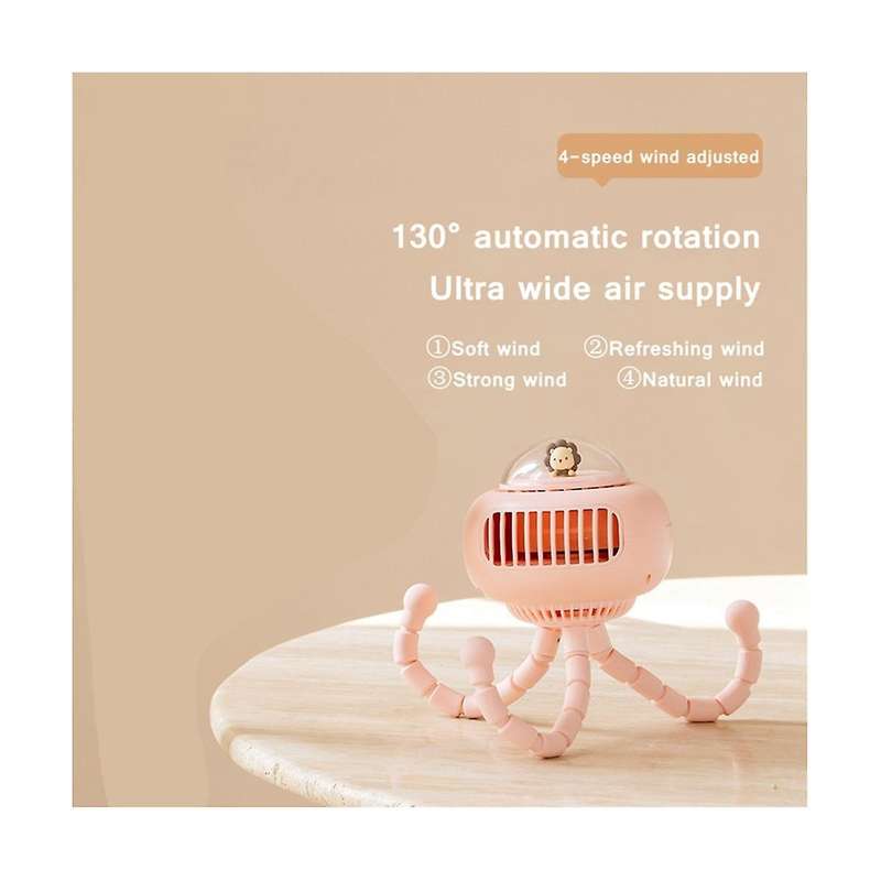 Octopus Fan Clip Stroller Fan Desktop Handheld Multi-function Charging Mini Fan