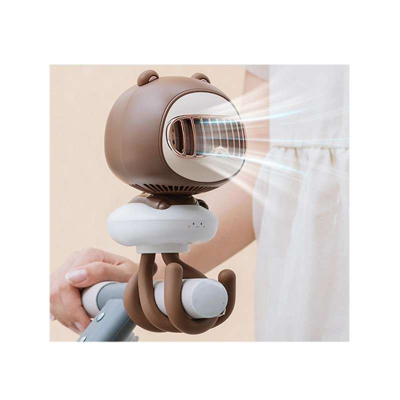 Octopus Shaking Head Fan Stroller Clip Fan Desktop Handheld Multi-function Rechargeable Mini Fan