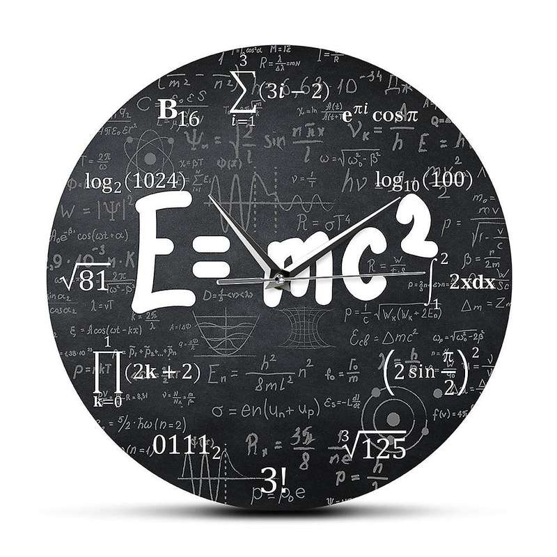 of Relativity Math Formula Wall Clock Scientist Physics Teacher Gift School Classroom Decor