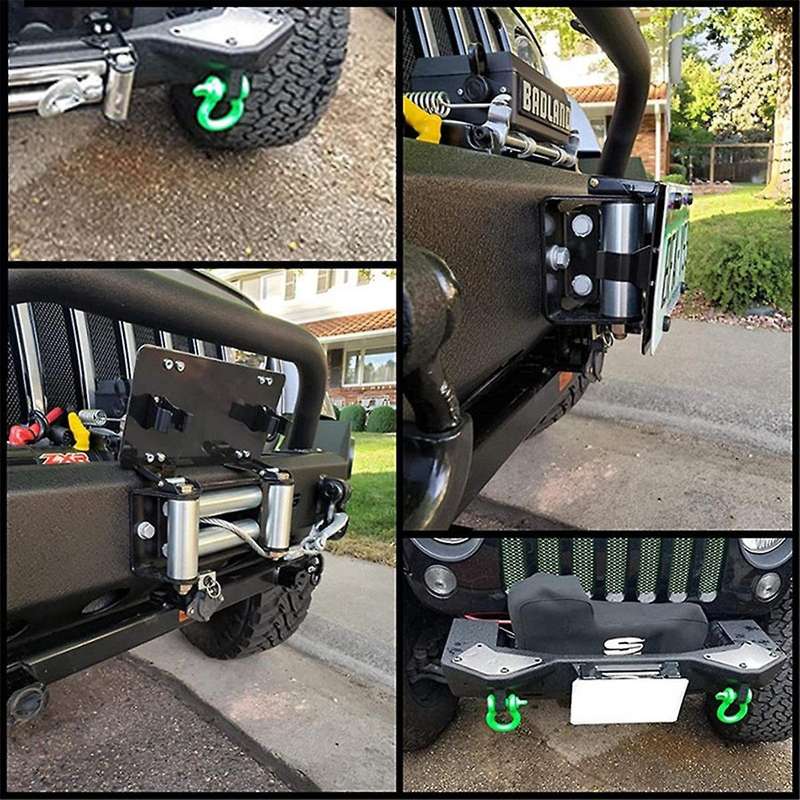 Off-road Flip License Plate Mounting Frame Automatic Winch Roller Fairlead Mounting Bracket 8 3/4 In