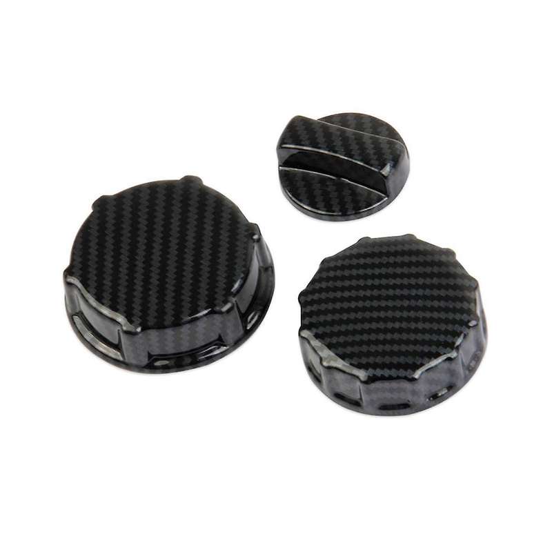 Oil Cap Brake Fluid Cap Antifreeze Cap Cover Trim for 2024 Interior Accessories Carbon Fiber