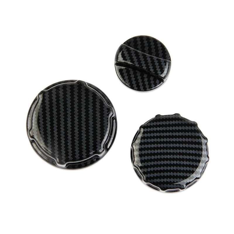 Oil Cap Brake Fluid Cap Antifreeze Cap Cover Trim for 2024 Interior Accessories Carbon Fiber