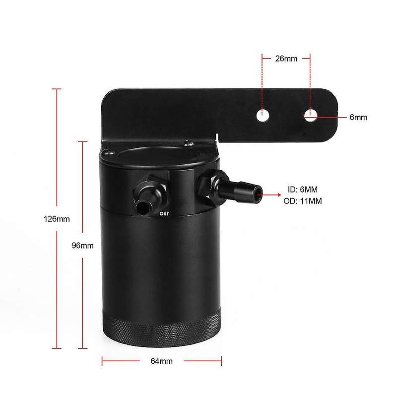 Oil Catch Can Tank / Air-Oil Separator Kit Black with Hose for 2016-2017