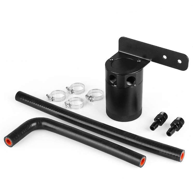 Oil Catch Can Tank / Air-Oil Separator Kit Black with Hose for 2016-2017