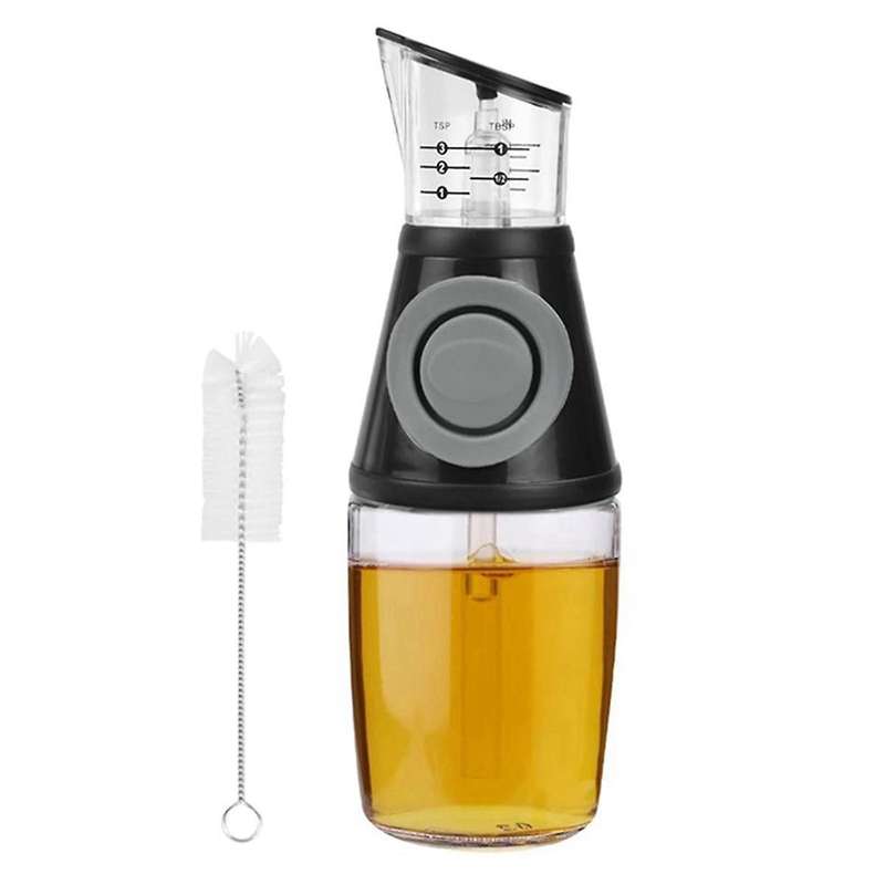 Oil Dispenser with Dosing Pump and Measuring Cup 250ml with Cleaning Brush