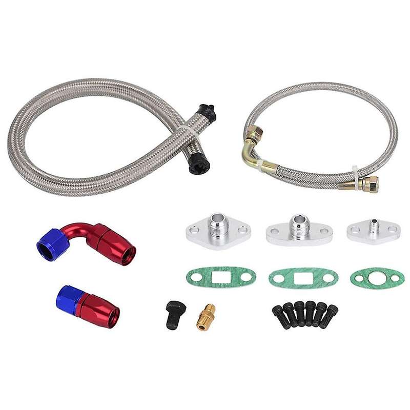 Oil Feed Line Drain Fitting Flange Kit for 1JZGTE 2JZGTE 1JZ/2JZ Single Turbo WLR-TOL22