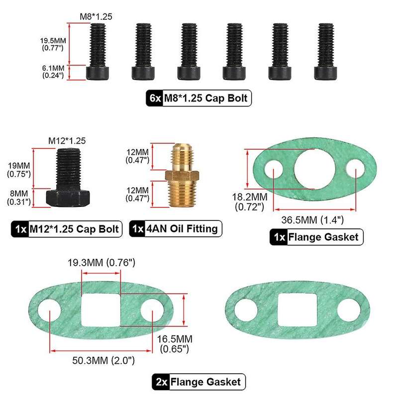 Oil Feed Line Drain Fitting Flange Kit for 1JZGTE 2JZGTE 1JZ/2JZ Single Turbo WLR-TOL22