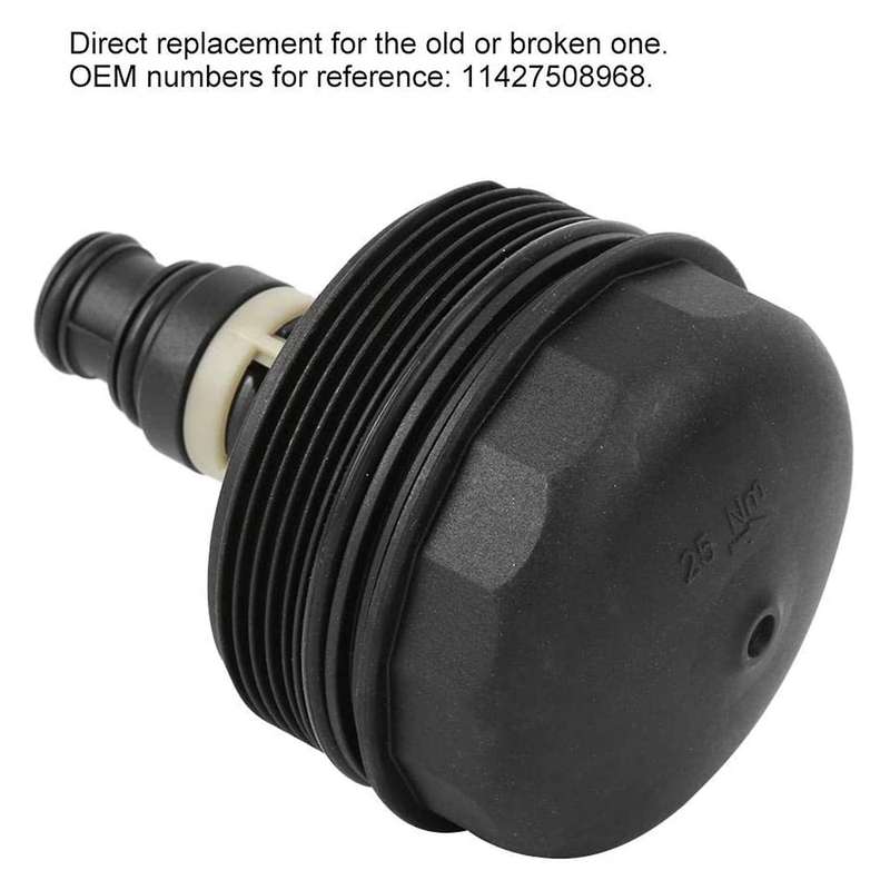 Oil Filter Housing Cap Cover 11427508968 Fits for - E81 E87 E88 E82 E91 E46 Oil Filter Cover Replace