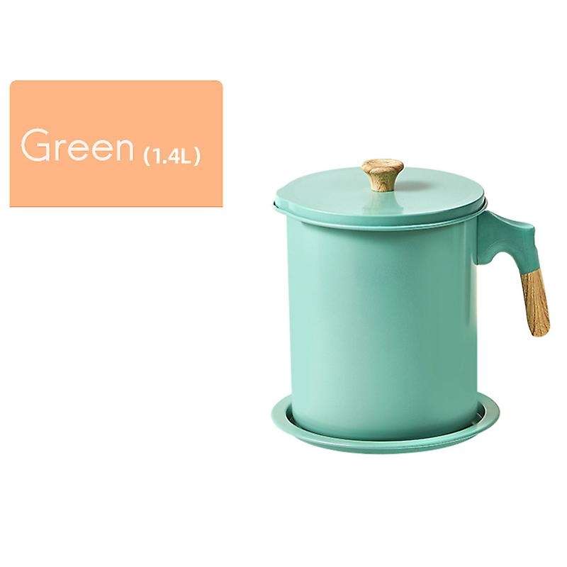 Oil Grease for Kitchen,1.4l Grease Container with Strainer and Dust-proof Lid,oil Filter Pot,light