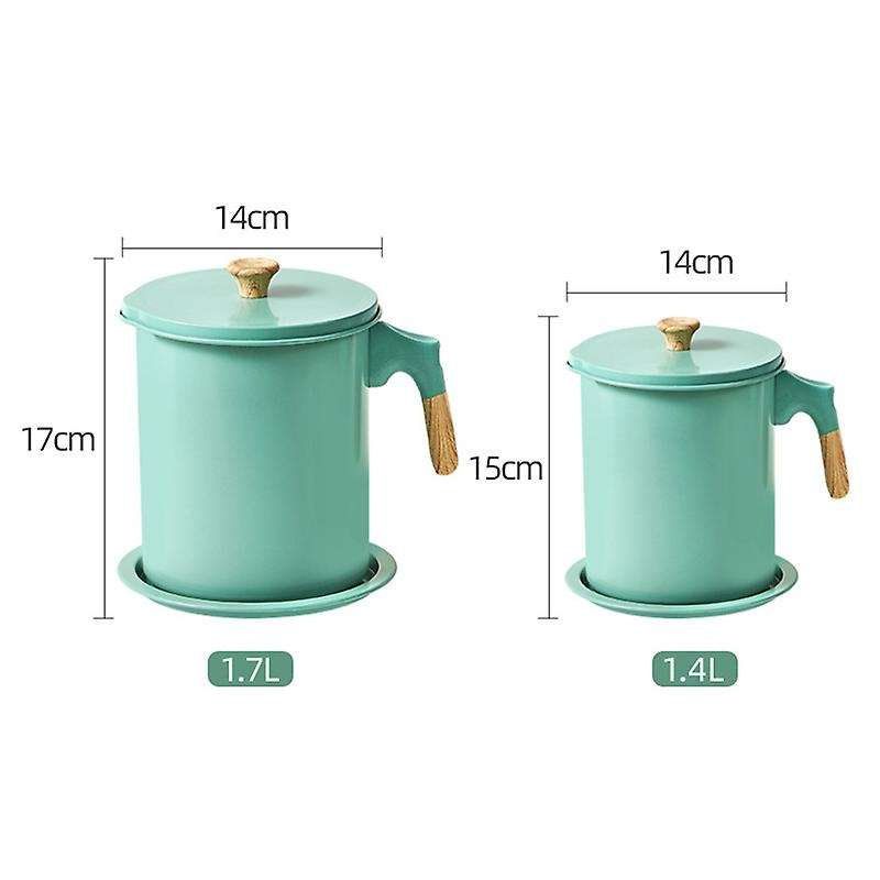 Oil Grease for Kitchen,1.4l Grease Container with Strainer and Dust-proof Lid,oil Filter Pot,light