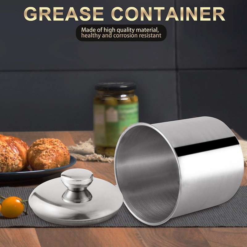 Oil Strainer Pot Stainless Steel Container Jug Can with Filter Leakproof Cooking Oil Pot Dispenser