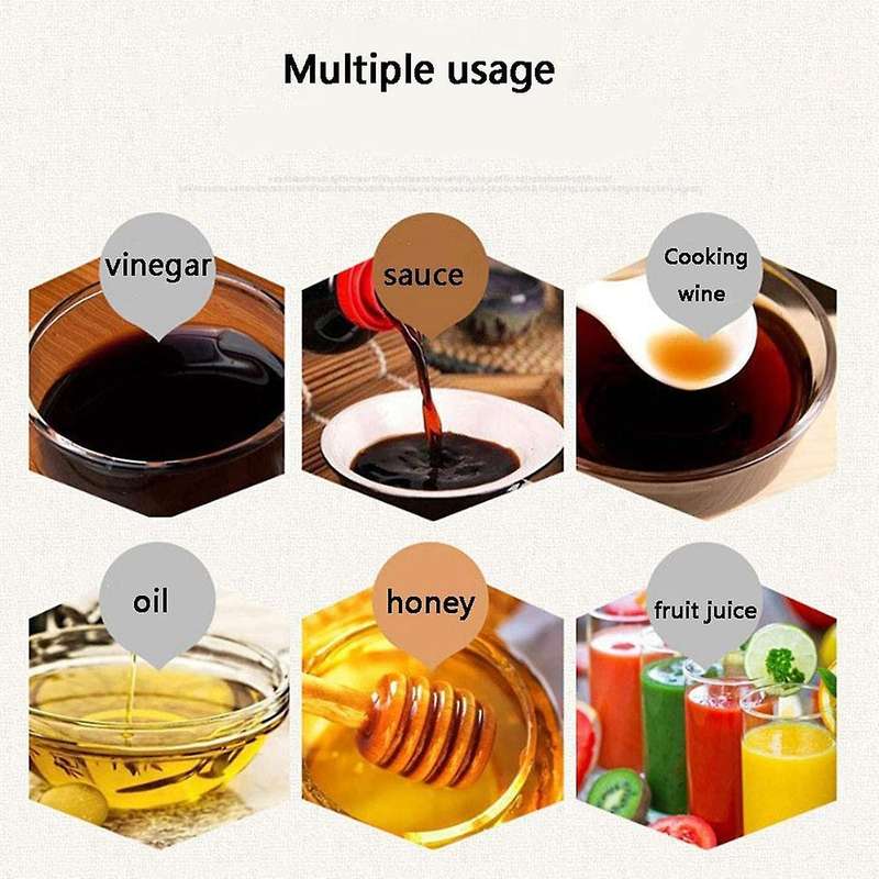 Olive Oil and Vinegar Dispenser 2 in 1 Glass Bottle with Cork Stopper