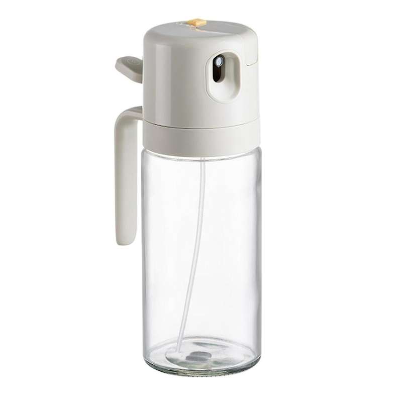 Olive Oil Sprayer for Cooking, Olive Oil Bottle,2-In-1 Oil Dispenser,550ml Glass /Dumping Dual-Purpo
