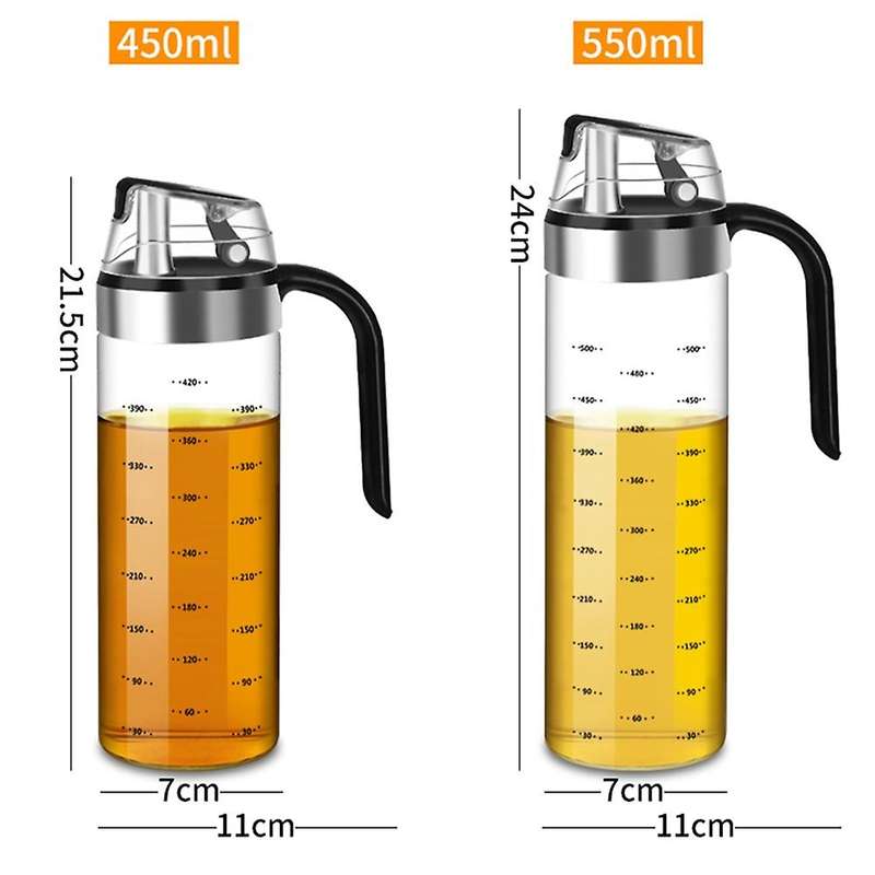 Olive Oil Dispenser Bottle Auto Flip Condiment Container Automatic Cap and Leakproof Vinegar Glass