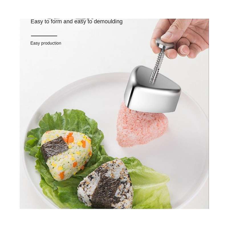 Onigiri Mold, Stainless Steel Rice Ball Mold Sushi Maker, Classic Triangle Musubi Mold Lunch Bento