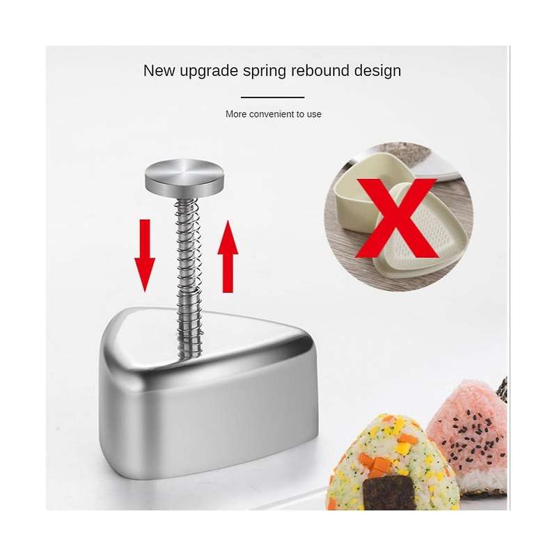 Onigiri Mold, Stainless Steel Rice Ball Mold Sushi Maker, Classic Triangle Musubi Mold Lunch Bento