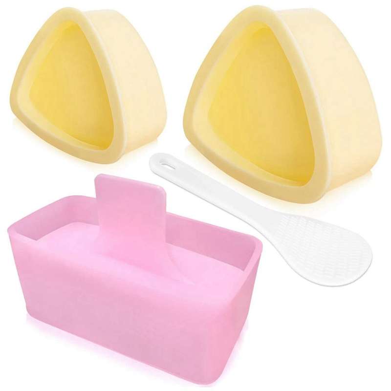 Onigiri Mold, 3 Pack Rice Mold Musubi Maker Kit, Maker Press, Classic Triangle Rice Ball Maker Sushi