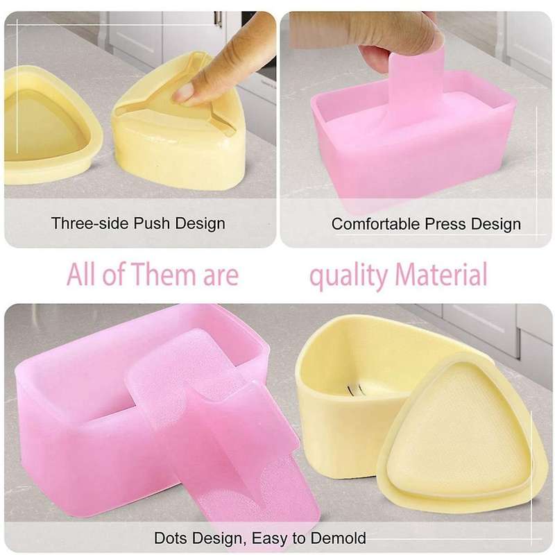 Onigiri Mold, 3 Pack Rice Mold Musubi Maker Kit, Maker Press, Classic Triangle Rice Ball Maker Sushi