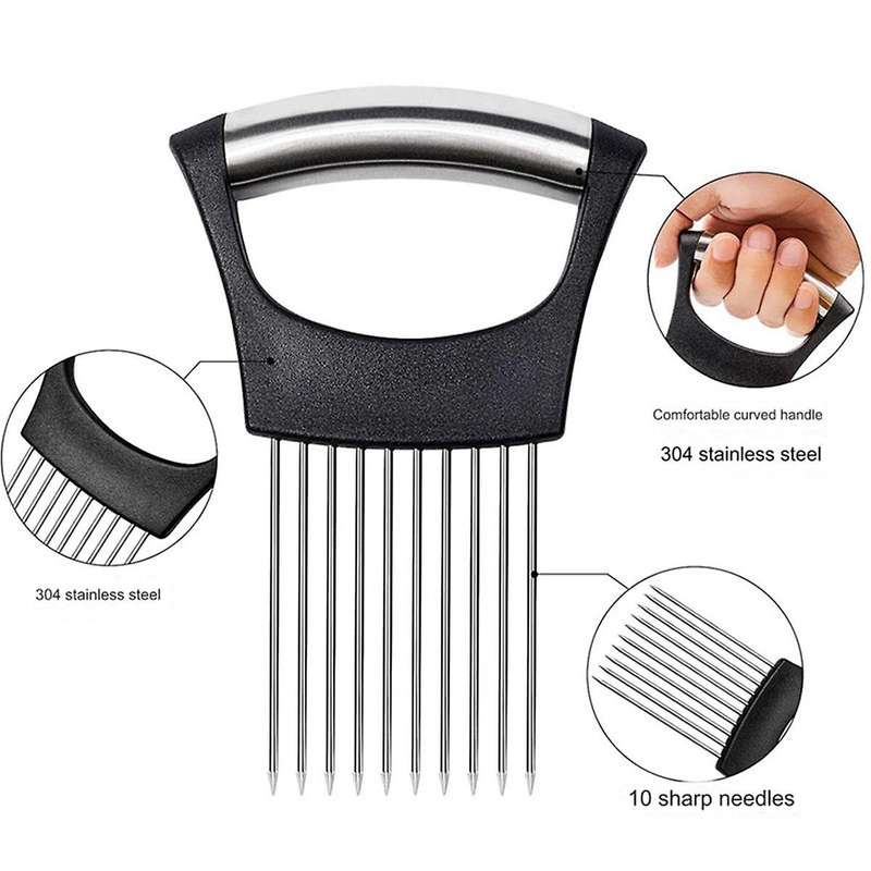 Onion Slicer,Stainless Steel Onion Cutter, Protective Cover Included, Dishwasher Safe