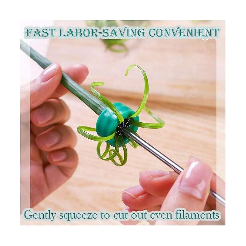 Onion Cutter Multifunctional Stainless Steel Vegetable Green Onion Knife Chopper Shredder [3 Pcs]