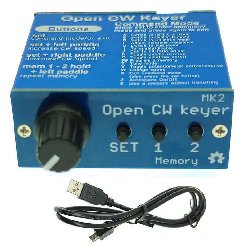 Open Cw Keyer Mk2 Kit with Metal Case Cw Keyer Mk2 Kit Cw Speed Adjustable From 1 to 999 Wpm(assemb