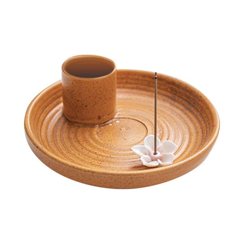 Orange Icense Holder,Ceramic Incense Holder,Scent Wood Stand, Simple,Modern Terracotta Incense Burn