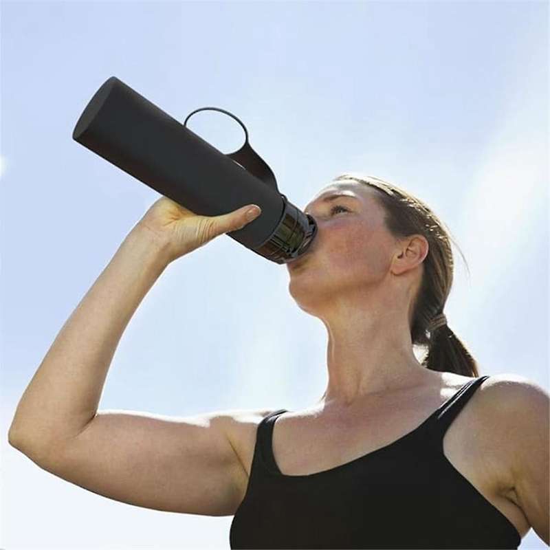 Orange Folding Silicone 600ml Water Bottle Cycling Water Cup Portable Shatterproof Silicone Water B