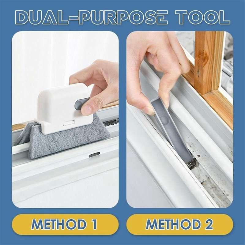 Orange-Window Cleaning Brush Windowsill Groove Deadend Cabinet Crevice Brush with Replace Head House