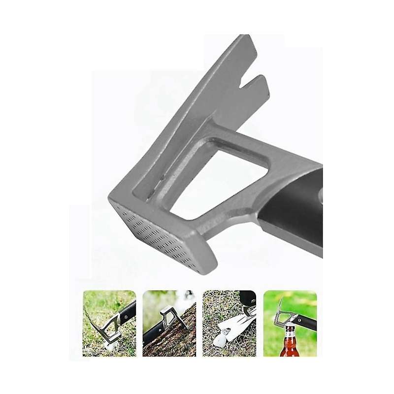 Orange Multifunctional Hammer Aluminum Handle Stainless Steel Hammer Camping Tent Canopy Nail Puller