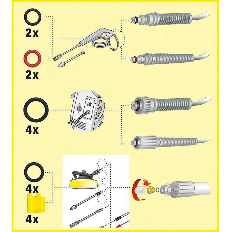 O-Ring Compatible Lance Hose Nozzle Spare O-Ring Seal 2.640-729.0 Rubber O-Ring Pressure Washer Comp