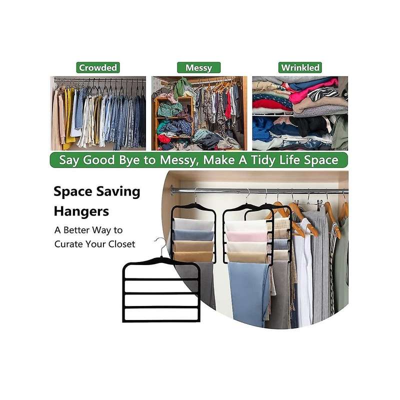 Organization and Storage,10 Pack Pants-hangers-space-saving,closet--and-storage,non Velvet Hanger