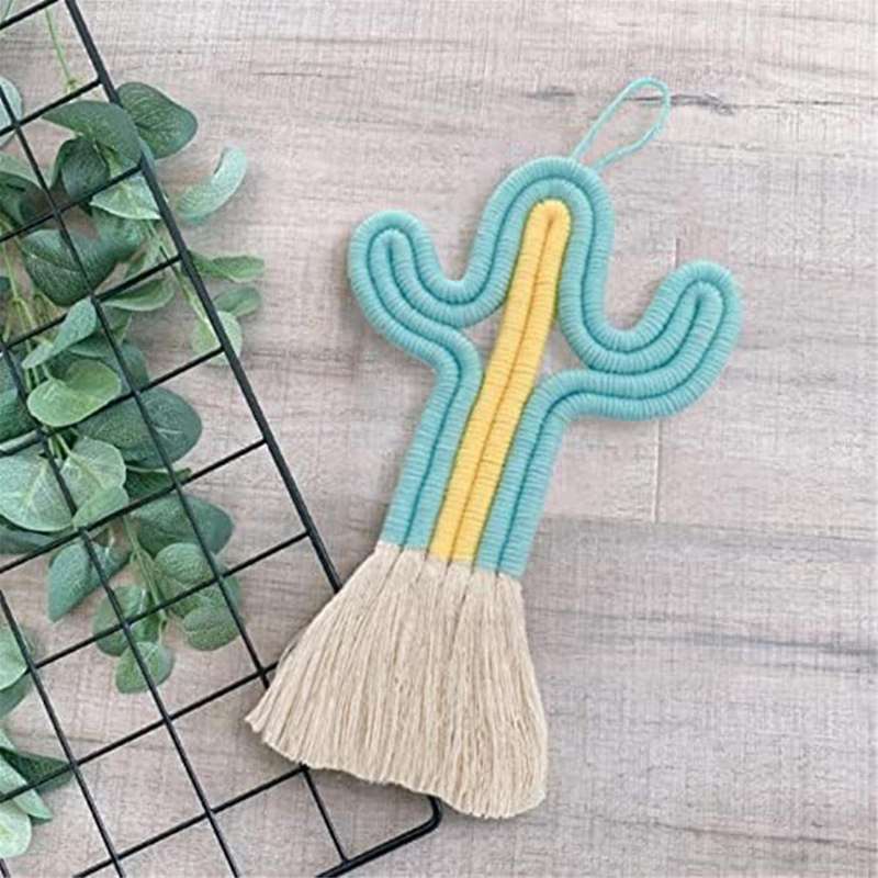 Ornament Cactus Room-Decor -Woven Wall Hanging Cute Nursery Wall Decor Gift Cute Swing Car Pendant L